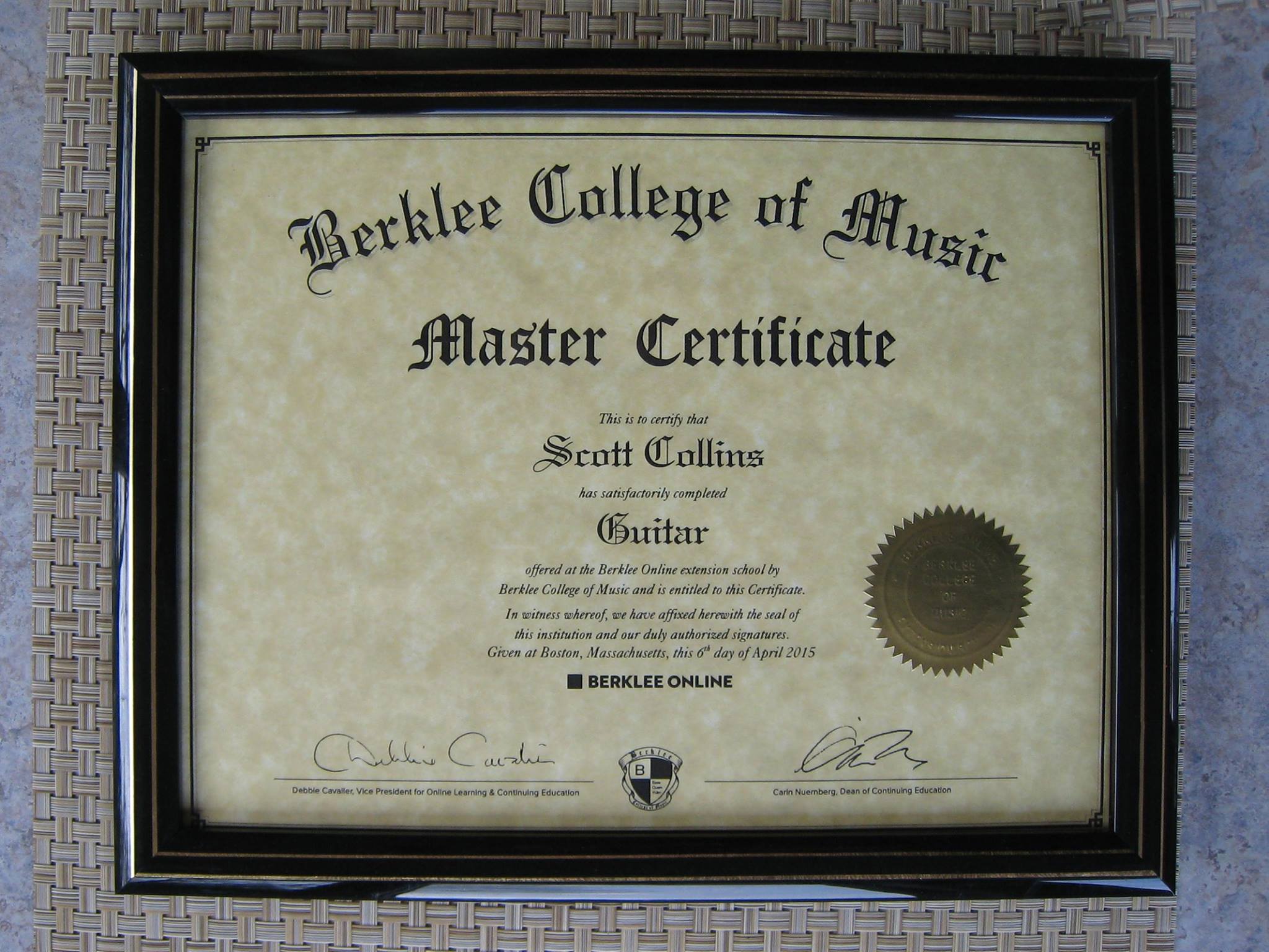 Berklee Master Guitar Certificate — Scott Collins