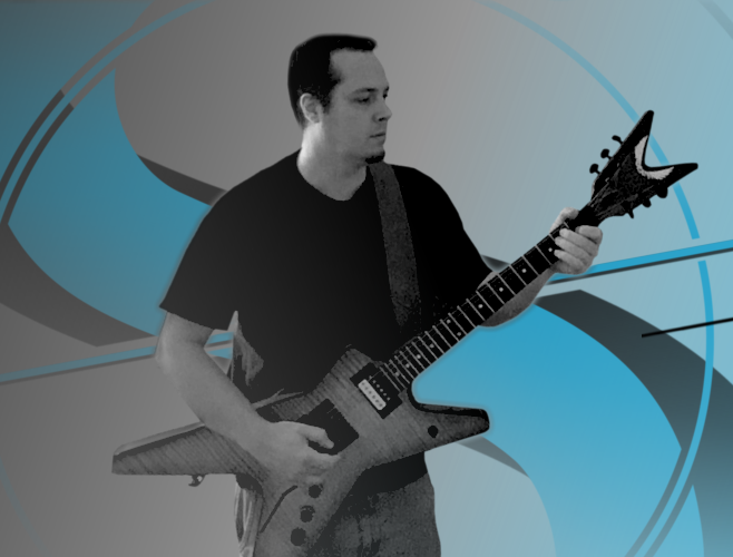 Scott Collins playing electric guitar
